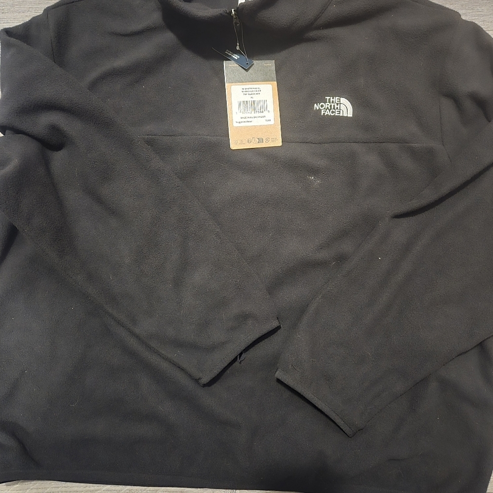 North Face Black 1/4 Zip Pullover Fleece Womens XL NWT